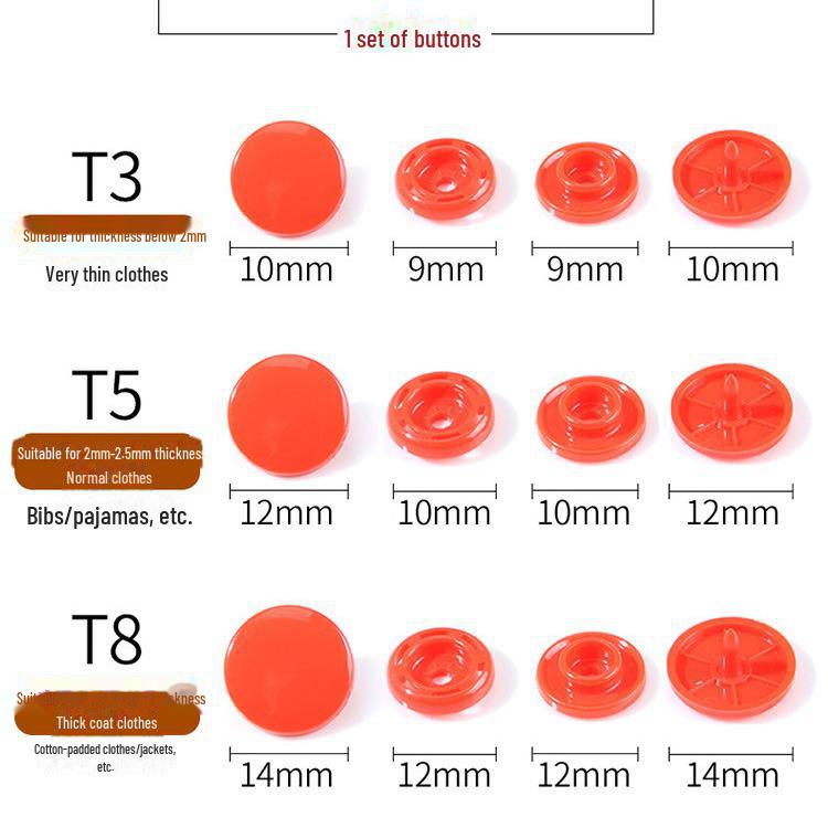 No-Sew Resin Snap Buttons for Baby Clothes