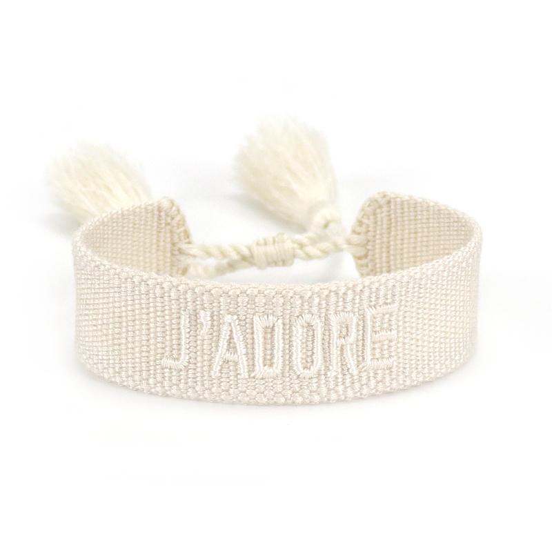 Rhinestone Embroidery Woven Bracelets Adjustable Rope Stackable Bangle For Women