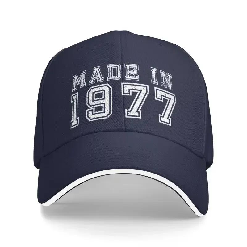 

Personalized Made In 1977 Years Birthday Baseball Cap Women Men Adjustable Dad Hat Streetwear One Size