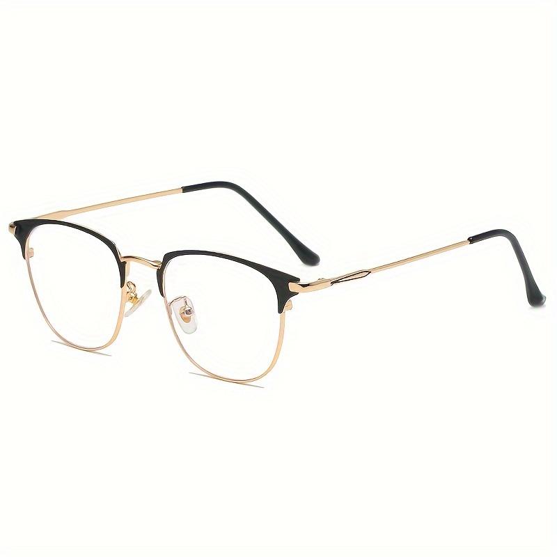 1 Pair Of Latest Vintage Retro Metal Half Framed Men And for Women Fashionable Eyeglasses Day And Night Dual Use Lens Anti-Blue Lens Light Color