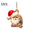 Reusable Acrylic Snowflake Berry Ornaments 2D Flat Christmas Ornaments, Gingerbread Letter Pendant with Santa Claus, Decorative Cookie Initial