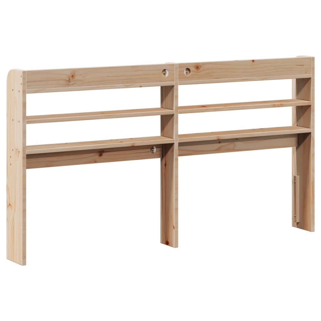Headboard with Shelves 150 Cm Solid Pine Wood