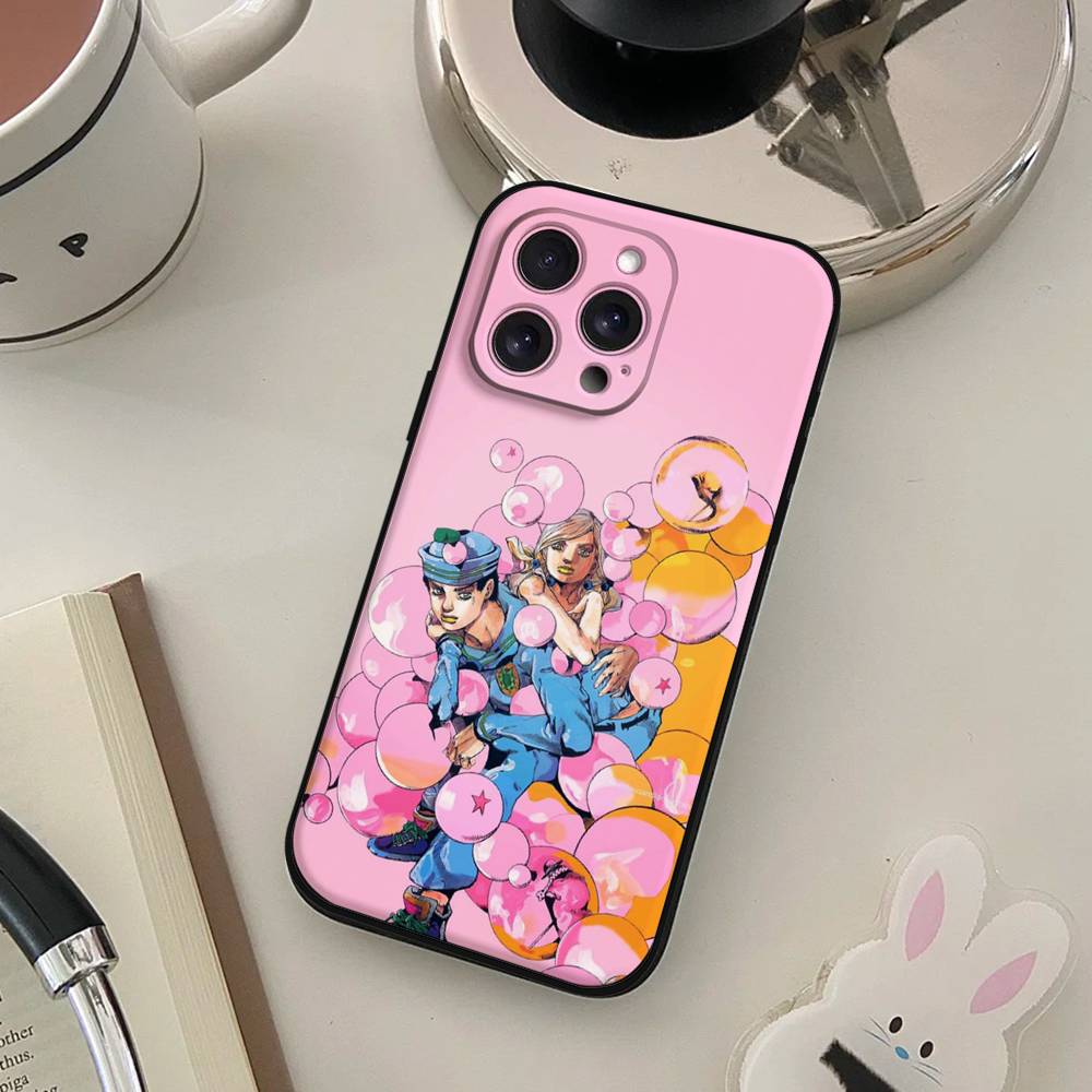 Anime J-JoJos Bizarre Adventure Phone Case For IPhone 17 16 15 14 13 12 11 X XR XS Plus Pro Max Mini Soft Black Cover