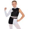 Kids Girls Metallic Jumpsuit for Ballet Dancing Gymnastics Leotards Ballet Mesh Bodysuit Stage Performance Dancewear Costume
