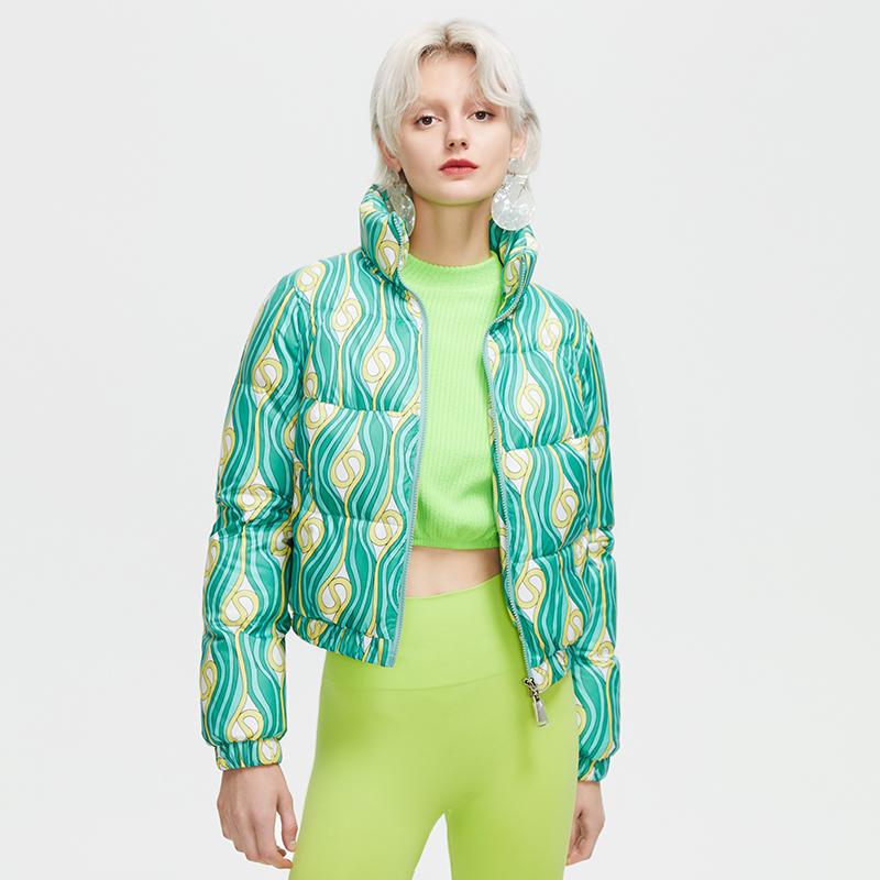 

Куртка ZIAI женская зимняя мода теплое пальто с длинными рукавами и короткой клетчатой ​​верхней одеждой M