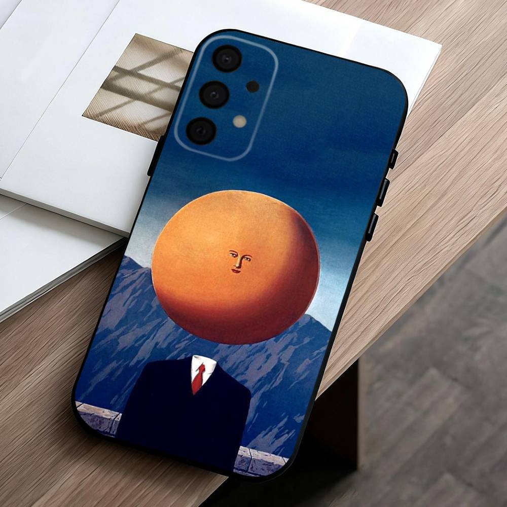 

R-Rene M-Magritte A-Art Phone Case For Samsung Galaxy A73,A72,A71,A70,A53,A52,A51,Soft Silicone Black Cover Samsung a12