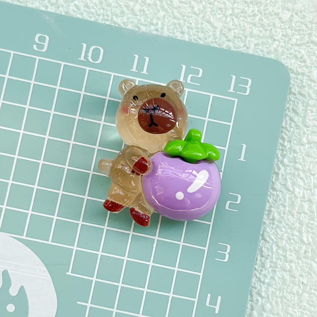 Handmade Cartoon Fruit Resin Hairpin with Luminous Surface