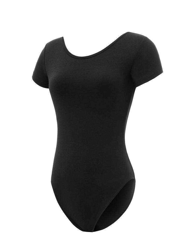 Daydance Adult Ballet Gymnastics Ballet Practice Dance Short Size Height Women's Leotard, Wear, Wear, Cotton, Wear, Black, Sleeve, 2XL, 170-175cm