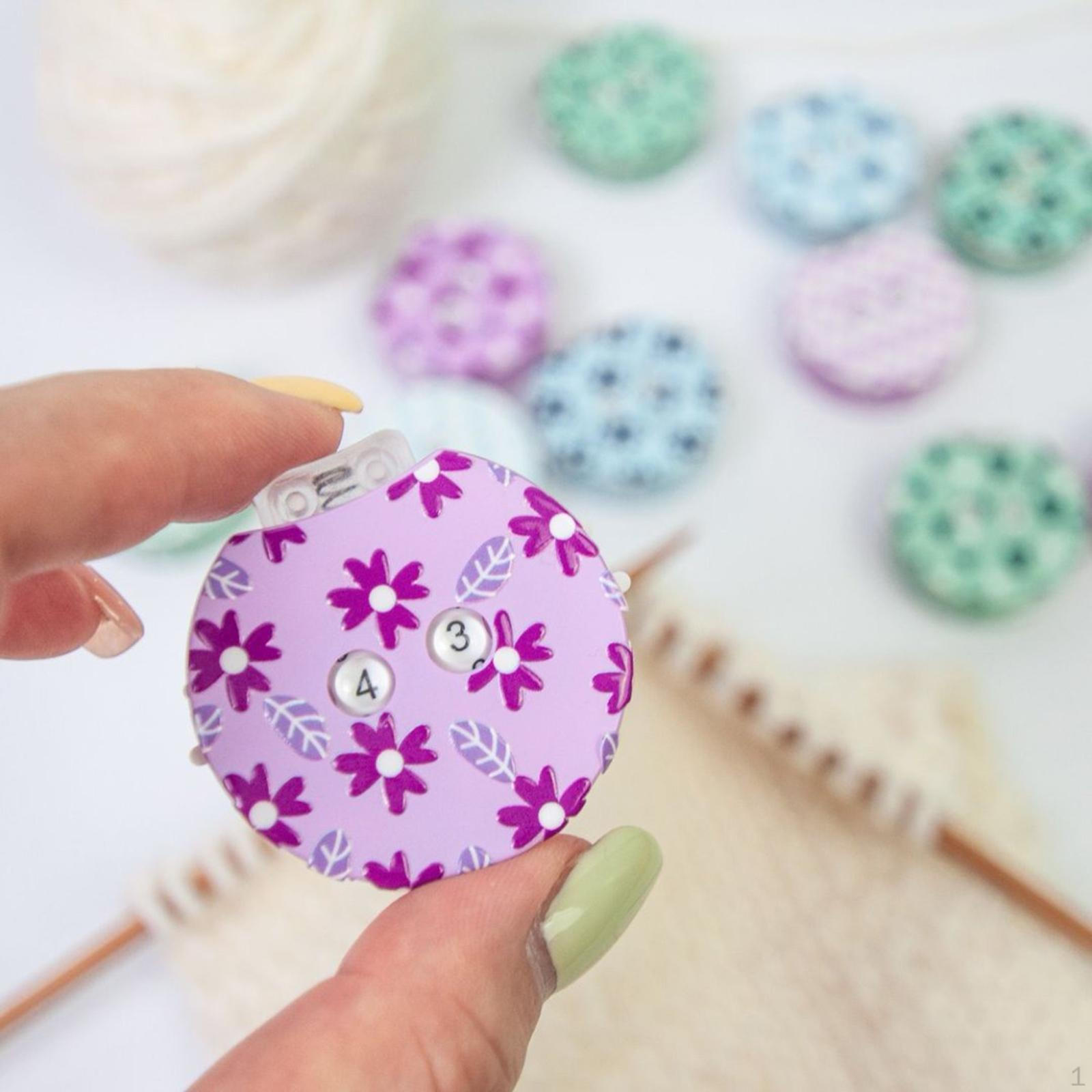 

Счетчик рядов для вязания крючком DIY Изготовление Инструменты для вязания Портативный для подсчета рядов свитера фиолетовый