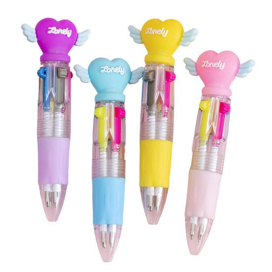 

4 шт. Рождественские шариковые ручки с забавными топперами 4 цвета Нажимная ручка Выдвижные пишущие ручки для школьных принадлежностей Награды для студентов 4pcs C