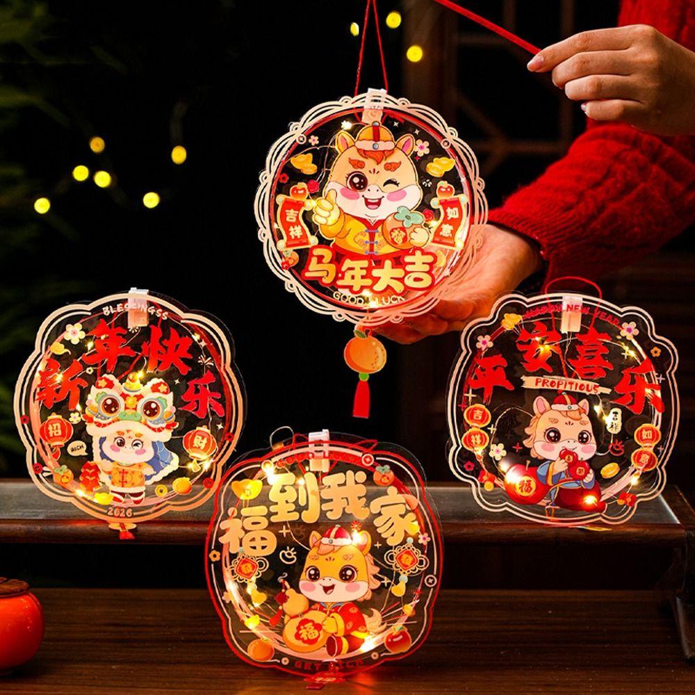 With Tassel Chinese New Year Lanterns Cartoon DIY Handheld Lantern Children's Activity