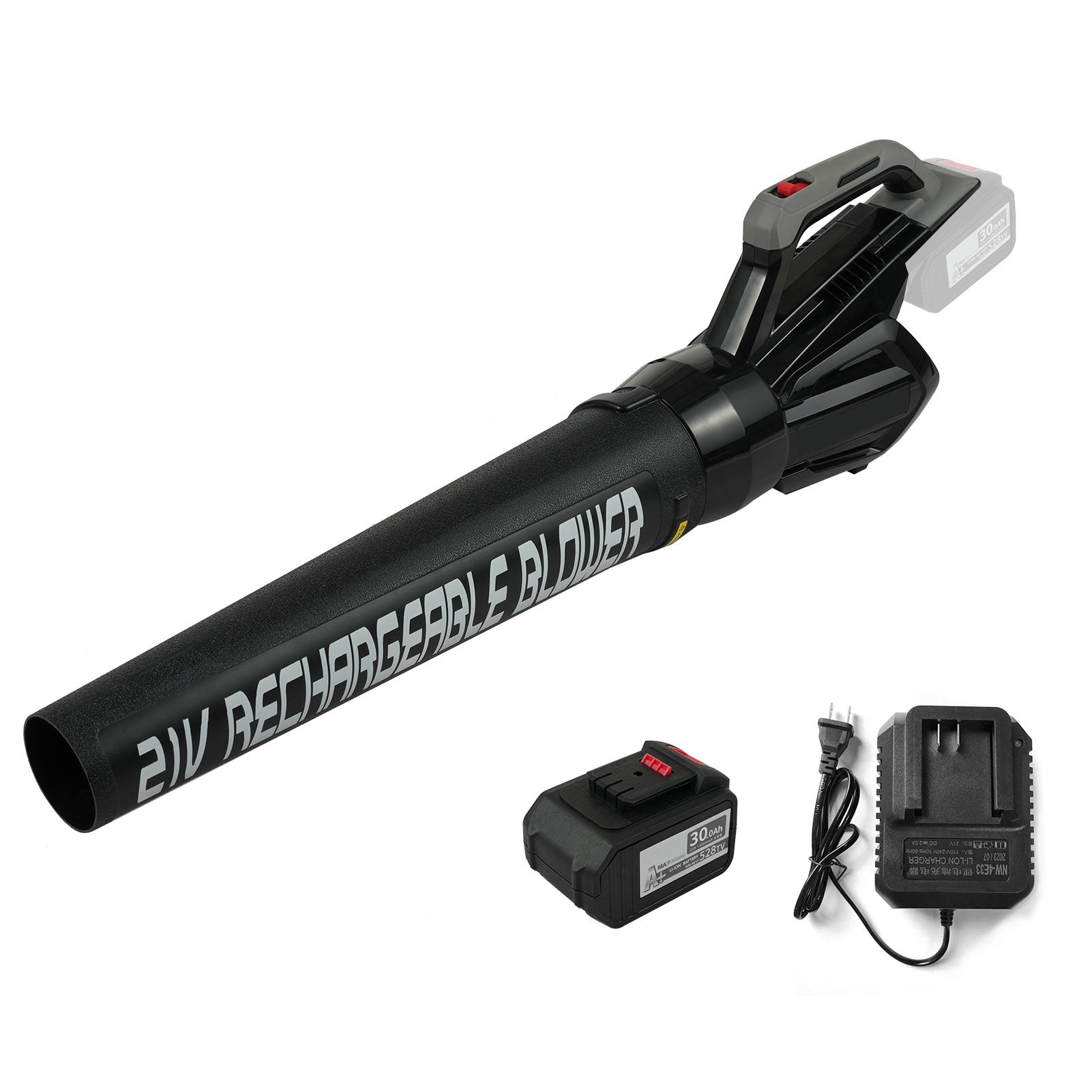 

Сильный штормовой вентилятор с литиевой батареей, вентилятор для лиственных пород, воздуходувка для листьев, для патио, двора, US Plug & 1 Battery чёрный