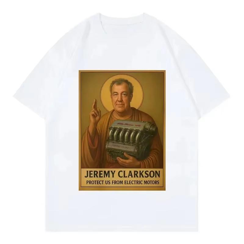 2025 Jeremy Clarkson Protect Us From Electric Motors T-Shirt Top Gear Funny Meme Graphic T-Shirt Womens Casual Fashion Clothing