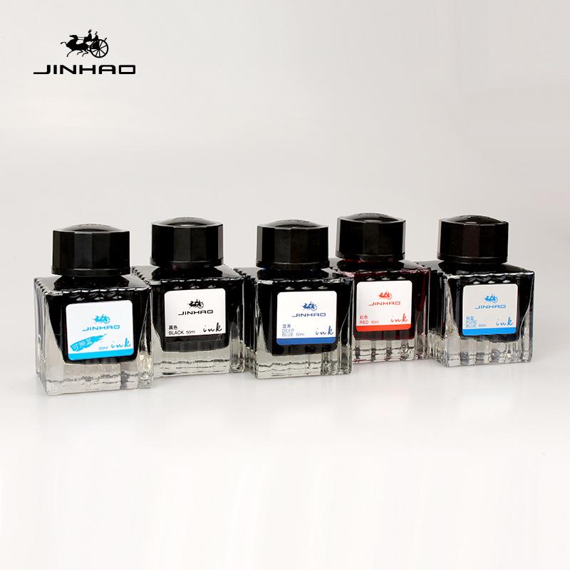 Jinhao 5001 Ink: Non-clogging, Erasable Ink Available In Black-Blue, Blue-Blue, Black-Red; Five Colors, 50ml Bottle.