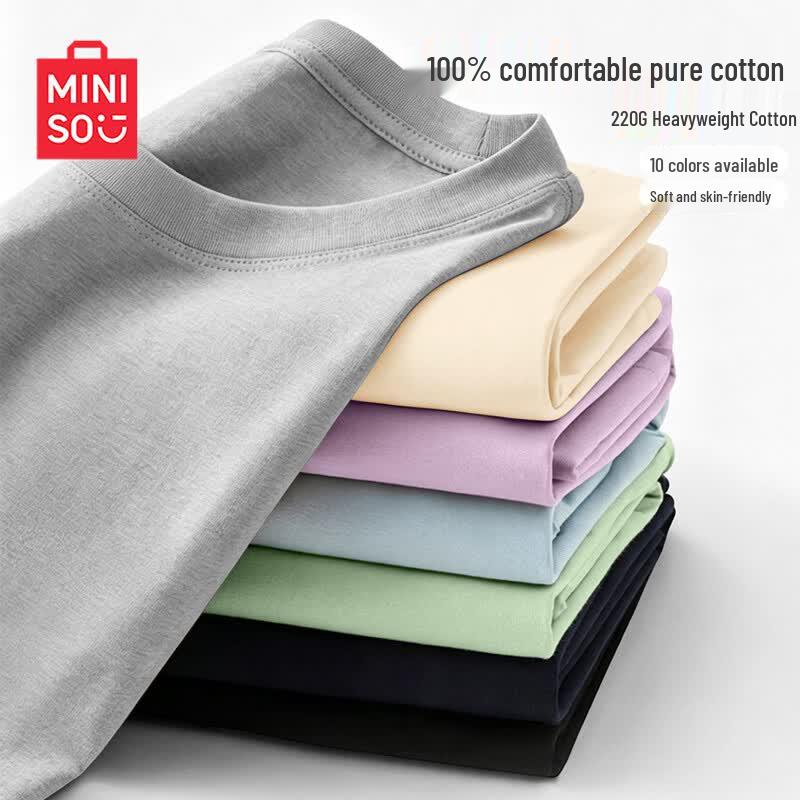 MINISO Women's Pure Cotton Loose Short-Sleeve T-Shirt