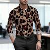 2026 Nuova Camicia da Uomo Personalità Retrò Stampa Leopardata Manica Lunga Business Slim Fit Tendenza Moda Top Casual da Uomo