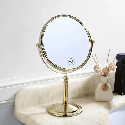 Makeup Mirror Rotate Beauty Mirror Counter Type Dual Side 3 Magnification Standing Cosmetic Mirror Wash Table Bathroom Mirror