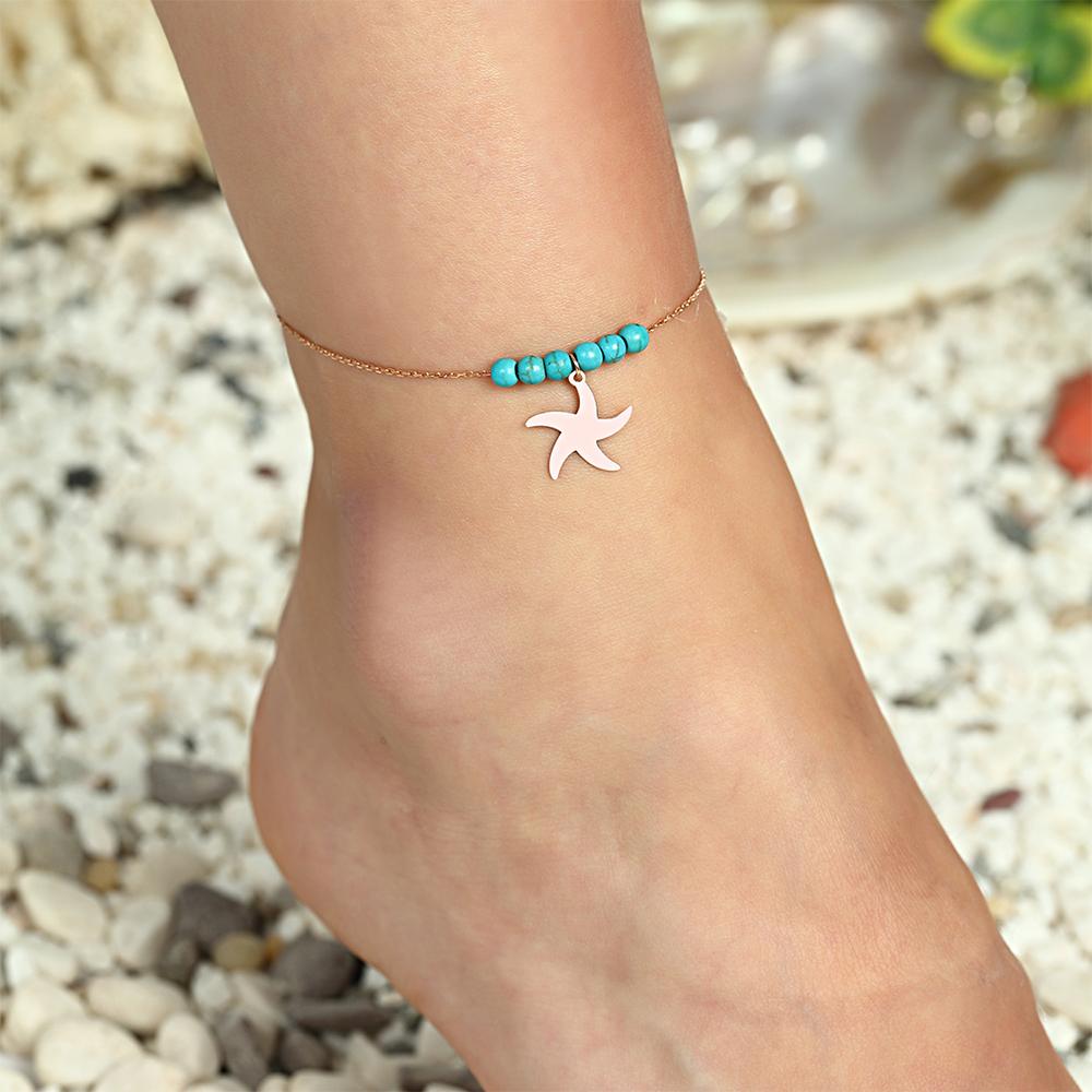 Buy Beautiful 925 Sterling Silver Star Jewelry Rose Gold Plated Anklet