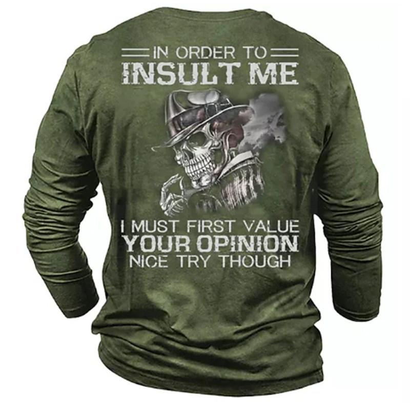 2023 New Man's Retro Skull Round Neck Long Sleeve T-shirt 3D Printing Autumn Top Sweatshirt Pleasure T Shirts Man's Clothing