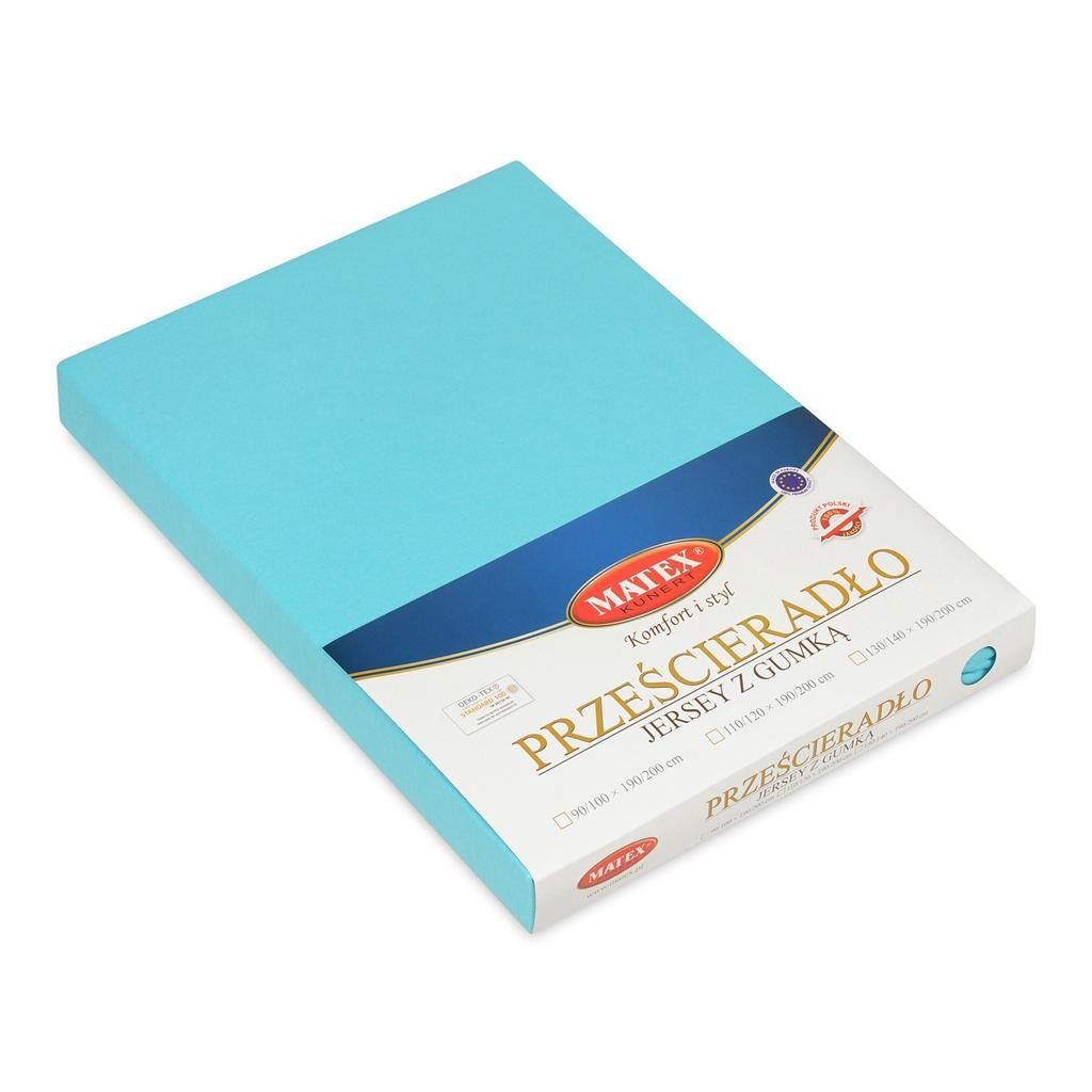 Premium jersey fitted sheet 90x200, 100x200x20, turquoise_31, matex