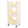 Storage Cart Large Capacity Thickened Mobile Storage Rack with Lockable Casters for Books Toys Seasoning Bottles 3 Tier