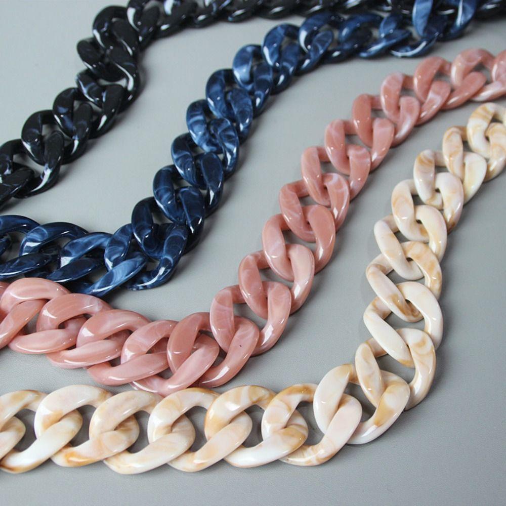 Women Clutch Shoulder Purse Chain DIY New Fashion Woman Handbag Accessory Chain Black Pink Detachable Resin Blue Luxury Strap
