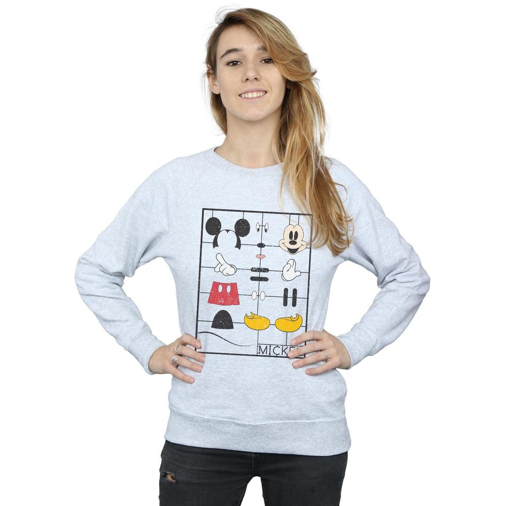 Disney Womens/Ladies Mickey Mouse Construction Kit Sweatshirt