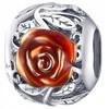 Charms Rose Flower Bead Pendant Pr 925 Beads