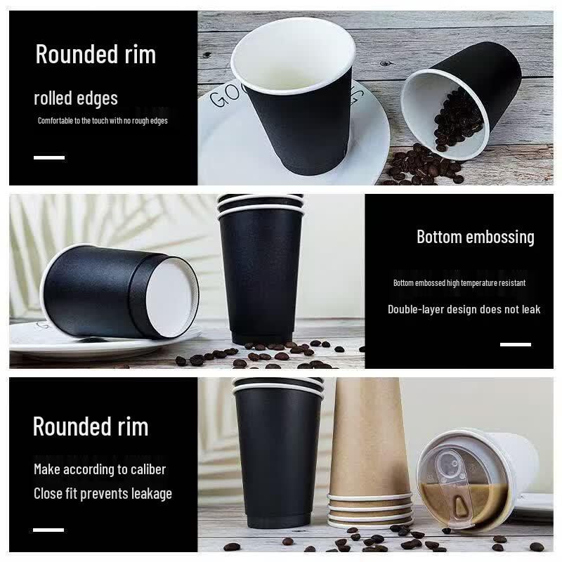 Yipan Double-Wall Kraft Paper Hot Cups