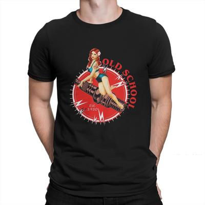 Old School Pin Up Girl Tshirt Big Size Casual 100% Cotton O-neck Men's Tees Harajuku Clothes