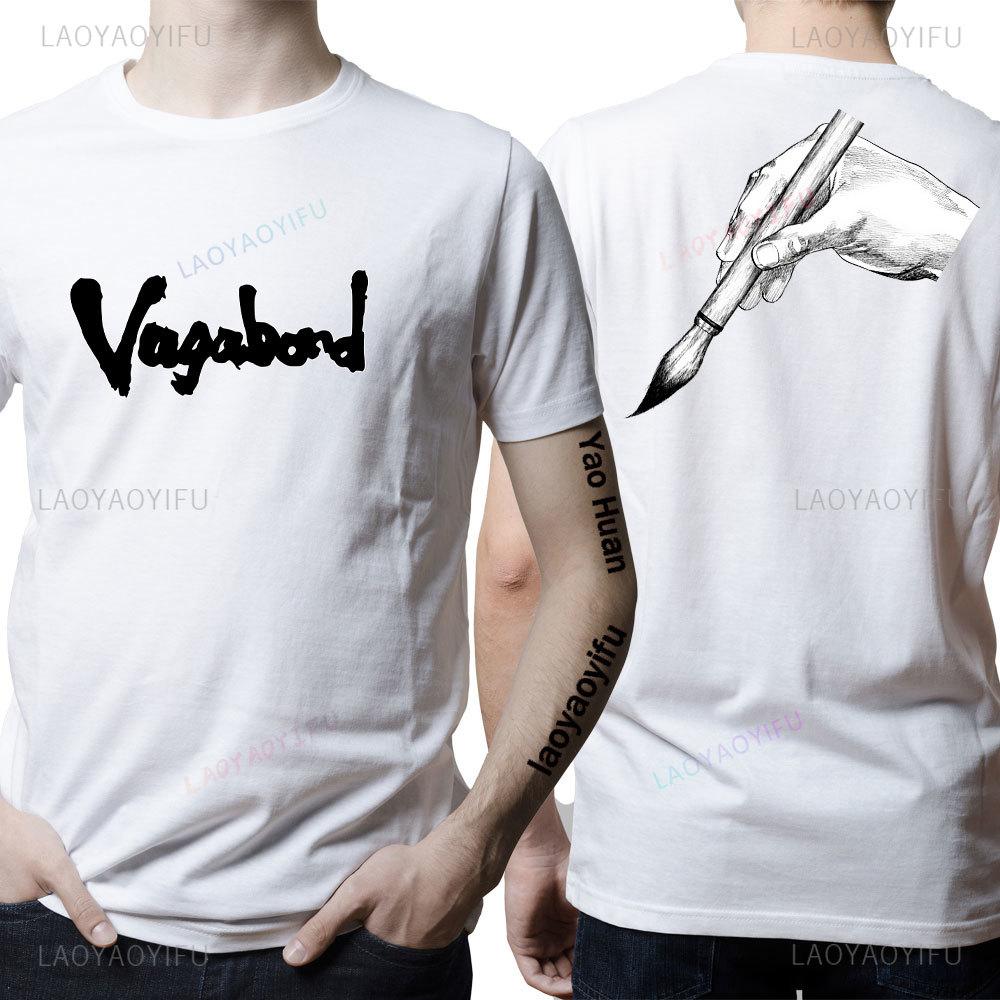 Anime Vagabond Miyamoto Musashi Sasaki Kojiro Manga Herren T-Shirt Cooles Mode T-Shirt Frau Grafik Streetwear Hipster