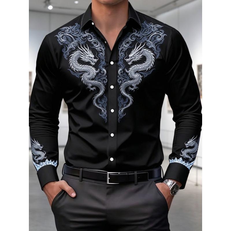 Spring and Autumn Outdoor Retro Style Men's Slim Long Sleeve Button-Down Shirt