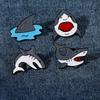 Funny Fierce Shark Design Enamel Brooches Cute Marine Animal Metal Pins For Bag Backpack Dress Badge
