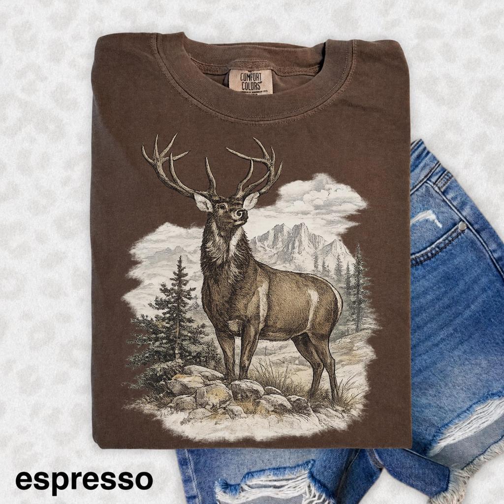Vintage Deer Shirt, Retro Woodland T-Shirt, Nature Lover Gift, Forest Animal Tee, Rustic Outdoors Casual Top, Unisex Forest Deer Tee