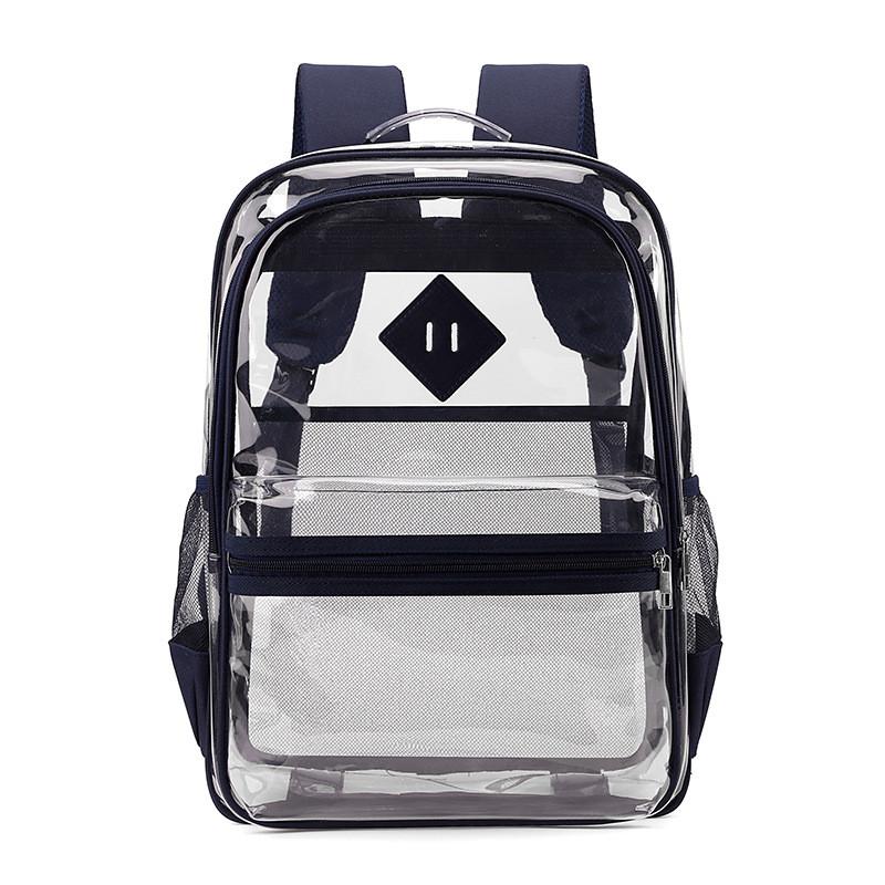Transparente PVC-Doppelschultertasche mit mehreren Fächern für Schüler und Reisen