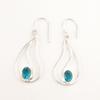 Oval Natural Apatite 925 Silver Daughter Gift Dangling Throat Chakra Earrings EE-139-2