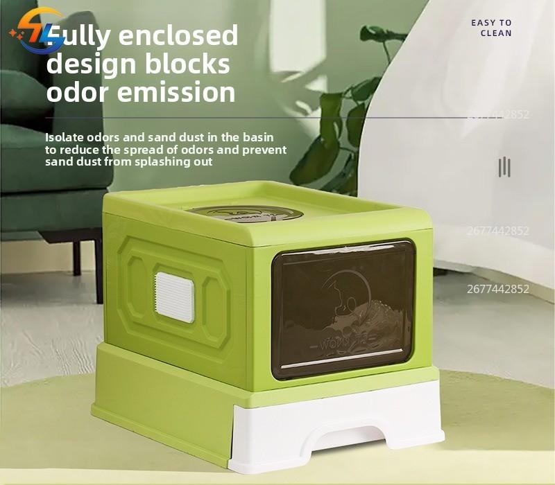 Non-Toxic Kitty Large Fully Enclosed Cat Litter Tray Drawer Type Anti-Splash Cat Toilet Top Out Cat Litter Tray Cleaning Basin Nest