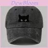 Small Black Cat Print Cotton Baseball Cap With Sun Protection For Casual Outdoor Activities