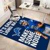 Detroit Lions logo Print Area Rug - Soft, Washable Non-Slip Indoor Mat for Office Chairs, Living Room, Home Office Decorative Rug