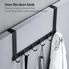 Hotel Household Fittings Metal Door Hanging Clothes Rack Kitchen Solid Black Over the Door Steel Bathroom