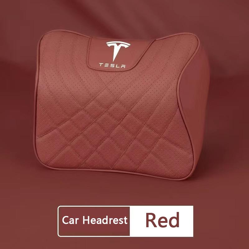 AAAIT1 Car Rest Neck Pillow For Tesla Model X / S / Y Juniper 3 Highland Car Headrest Lumbar Support Memory Foam Seat Cushion Cover Pad