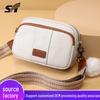 Women's Genuine Leather Crossbody Bag with Wide Shoulder Strap - Fashionable Commuter Square Bag
