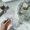 Round Drum Water Cup Ins Style Glass Fat Round Cup Stripe Cute Milk Coffee Cup Simple French Drinking Utensils Desktop Ornaments
