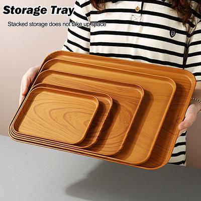New Rectangular Pallet Plastic Nordic Style Food Bread Pan Tray Kitchen Supplies