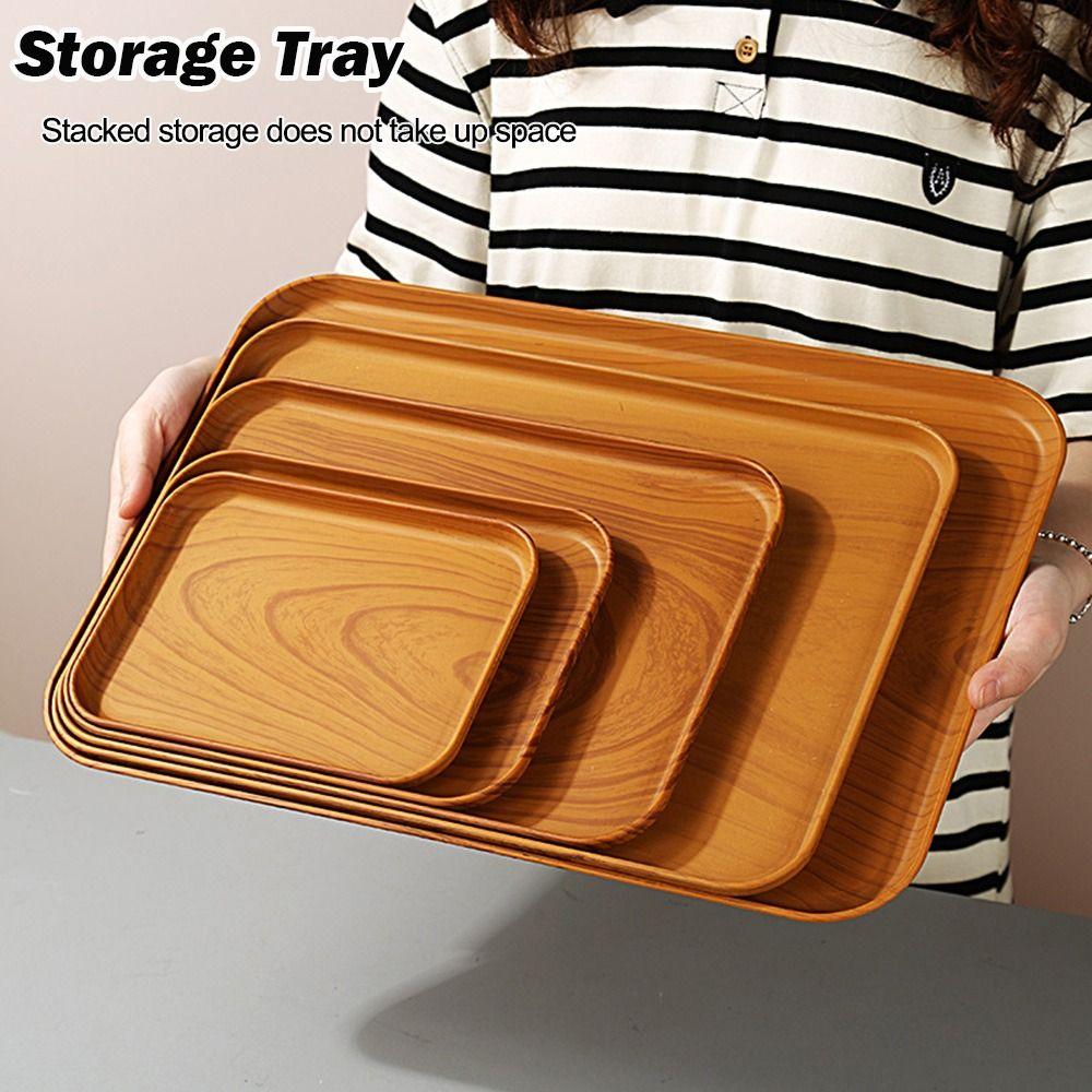New Rectangular Pallet Plastic Nordic Style Food Bread Pan Dessert Pallet Household