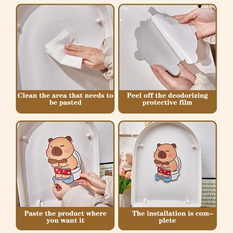 Capybara Toilet Mat Deodorizing Stickers Deodorizing Capybara Deodorizing Stickers Cartoon Toilet Mat Self-Adhesive Deodorizing