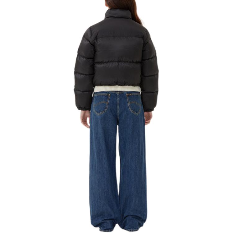 Lee Korean Style Warm Short Stand Collar Two-Way Zipper Down Jacket Women Outerwear LE2504DP60BK