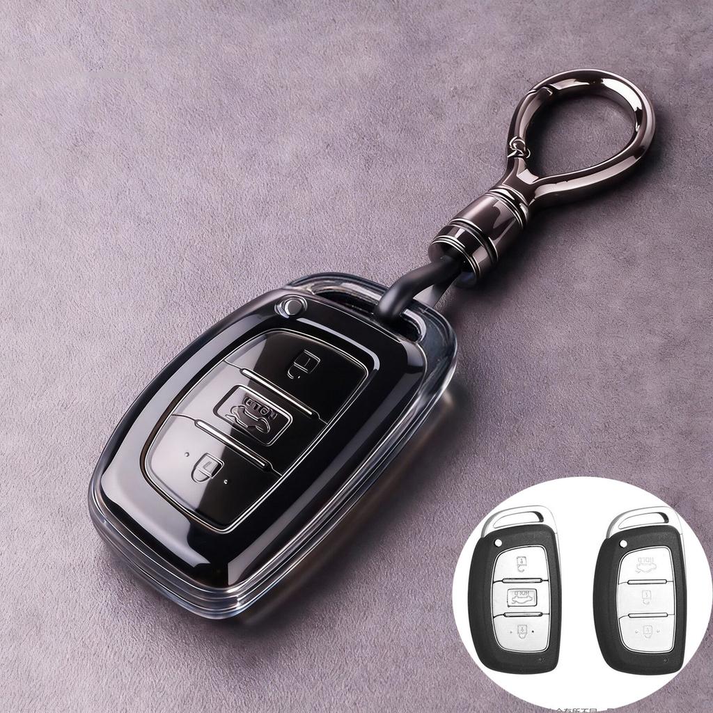For Hyundai Tucson Kona I40 Veloster Solaris I10 Elentra I20 Accent Ionic Venue HB20 Key Caps Cover Car Key Organizer Keychain
