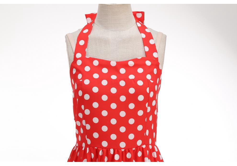 Retro Hepburn Style Polka Dot Wide Hem Dress