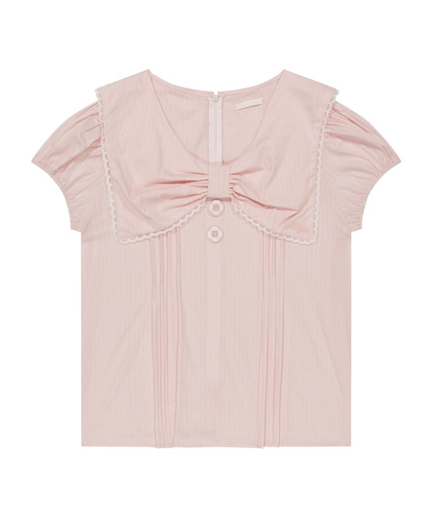 ILLIGO Sailor Bow Collar Blouse Pink